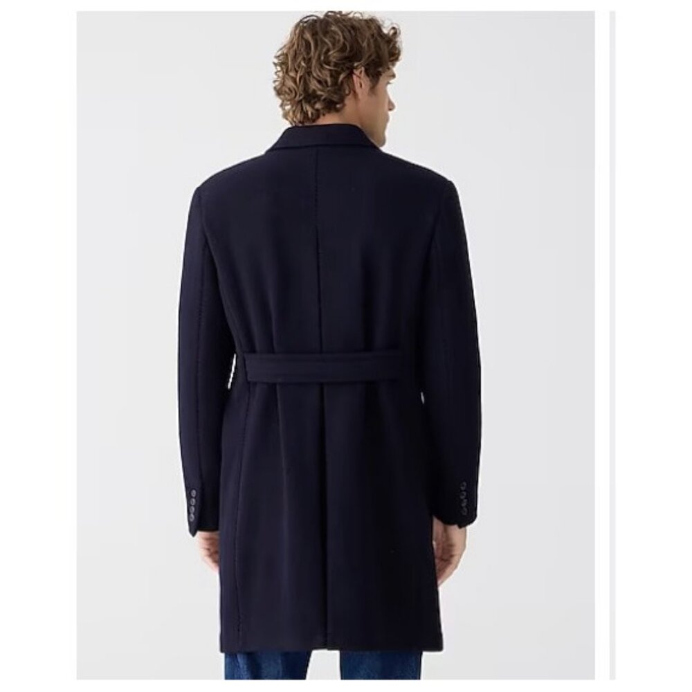 J.Crew Mens $598 Ludlow Topcoat Heavyweight Wool Navy Size 46R BS472 - Picture 2 of 13